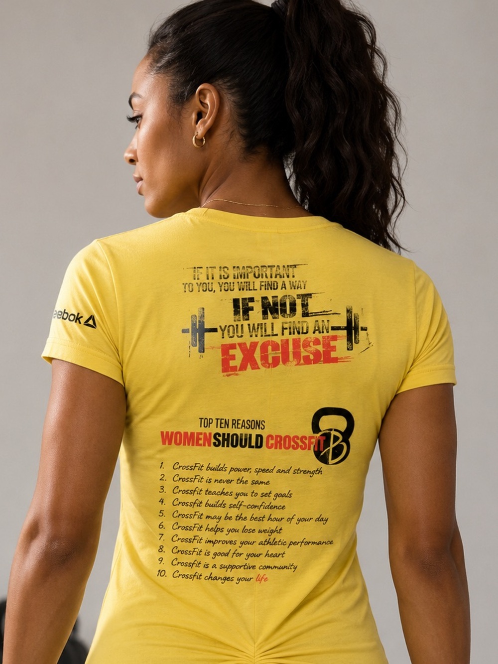 Reebok costume special print CrossFit . Tank top. T-Shirt Women who lift 💪